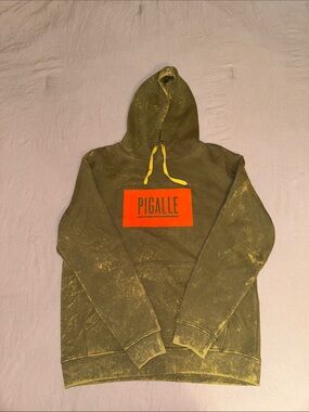 Rare Pigalle Paris Box Logo Hoodie Acid Washed 100% Cotton